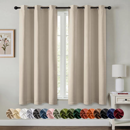 MIULEE Blackout Curtains for Bedroom 2 Panels 40 x 63 Inch Long Black