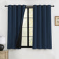 RYB HOME 100% Blackout Black Curtains for Bedroom Living Room 84 inch Long