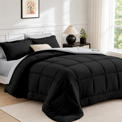 FUANNA Queen Comforter Set 7 Pieces, Reversible Bed Set, Soft Bed in a Bag