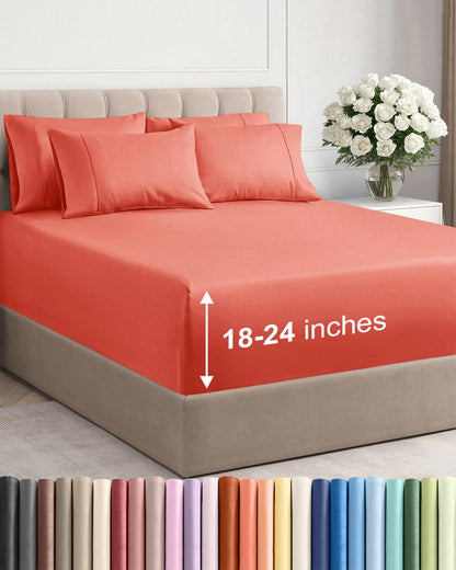 CGK Extra Deep King Sheet Set - 6pc Cooling Sheets - White
