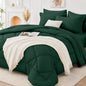 FUANNA Full Size Comforter Sets 7 PCS, Navy Blue Bed Set, Soft Bed in a Bag