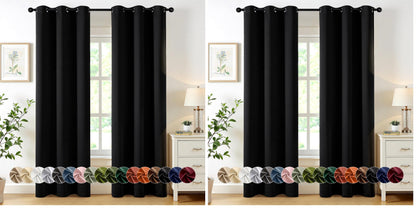 MIULEE Blackout Curtains for Bedroom 2 Panels 40 x 84 Inch Long Black