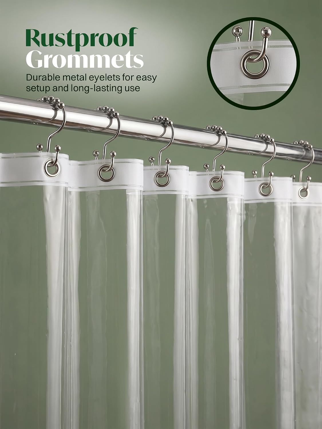 Utopia PEVA Clear Shower Curtain Liner, Shower Liner, 72x72 Inch, 8G