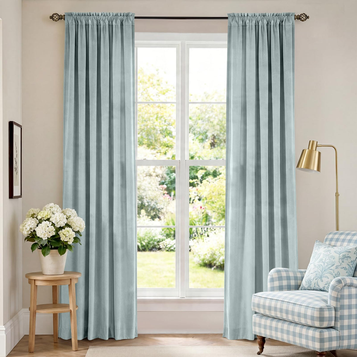 Lazzzy Blackout Curtains Thermal Insulated Curtains Room Window Drapes Super Soft Luxury Curtains for Living Room Bedroom Rod Pocket 2 Panels, 96 Inch Lined | Beige