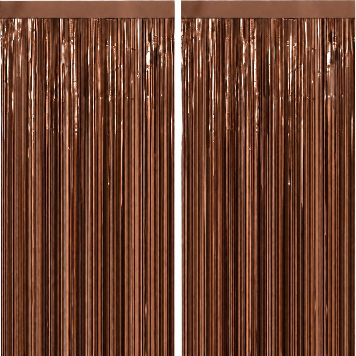 GCB 2Pack Black Metallic Tinsel Foil Fringe Curtain, Black Curtain Backdrop