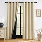 RYB HOME 100% Blackout Black Curtains for Bedroom Living Room 84 inch Long