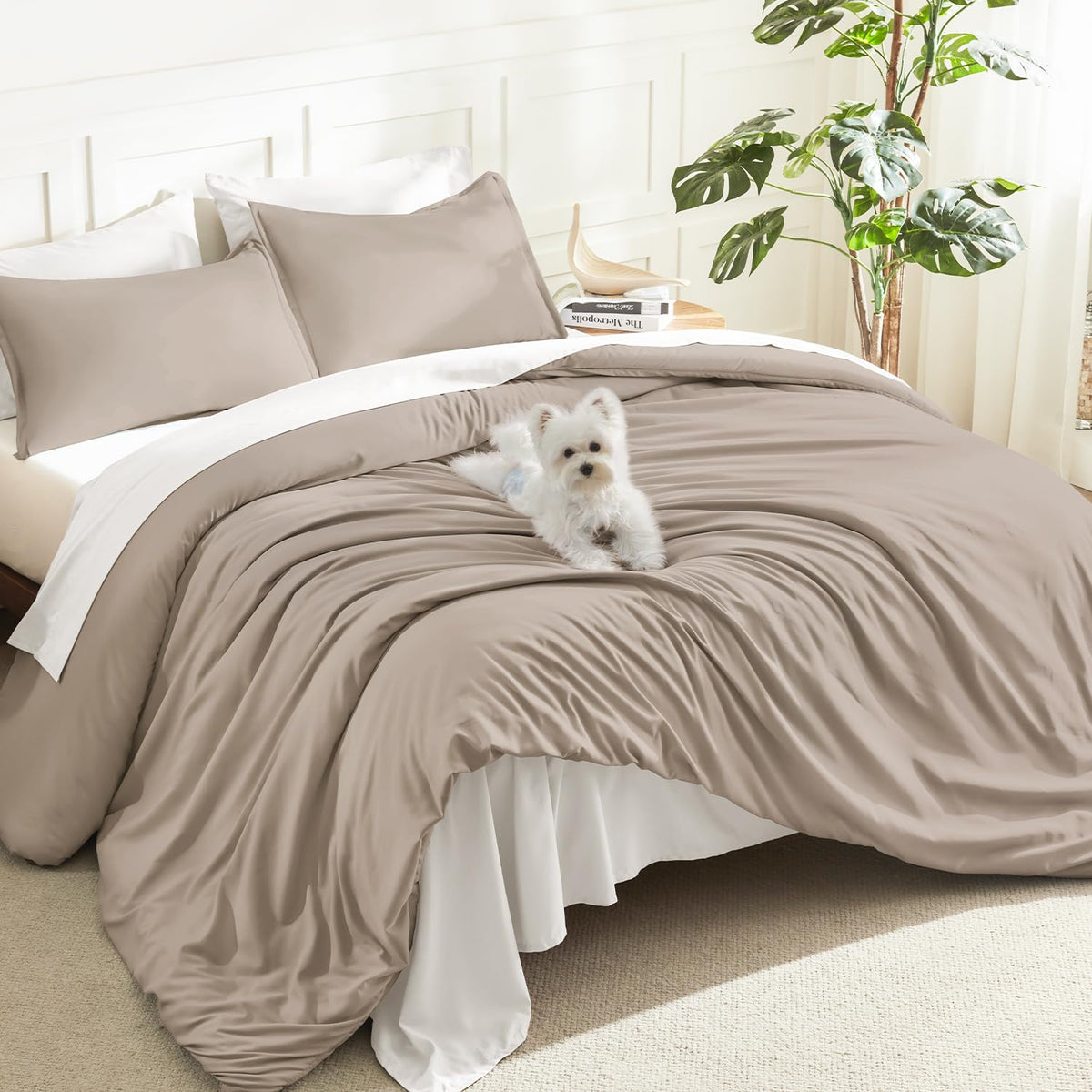 Litanika Queen Comforter Set Sage Green, 3 Pieces Lightweight Solid Bed Set