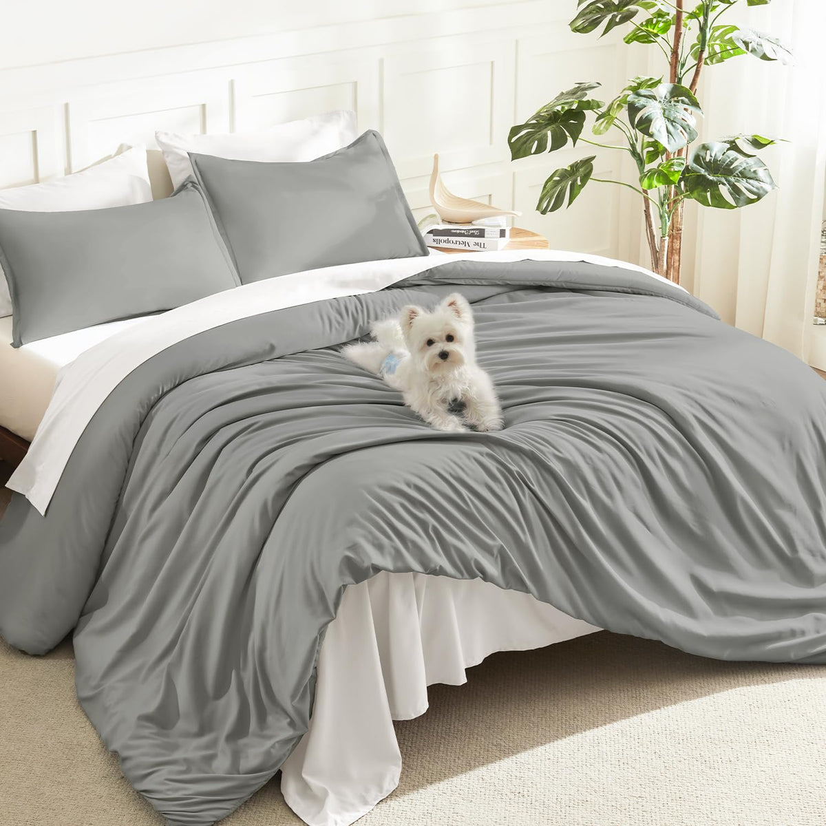 Litanika Queen Comforter Set Sage Green, 3 Pieces Lightweight Solid Bed Set