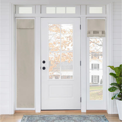 RYB HOME Blackout French Door Curtain, No Drill, W26 x L69, Black, 1 Panel