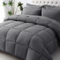 JOLLYVOGUE Queen Comforter Set, Ultra-Soft Bed in a Bag Queen Size 7 Pieces, Oeko-TEX Certified Bedding Set with Down Alternative Comforter, Sheets, Pillowcases & Shams, Black