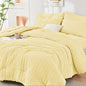 Queen Comforter Set - 7PCS Bed in a Bag, Seersucker Bedding Set, Beige