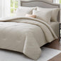 White Comforter Queen Set, All Season Diamond Bedding Sets 7 Pcs