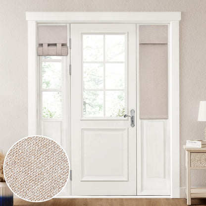 HOMEIDEAS 100% Blackout Linen Door Curtains for French Door 26x68 Inch
