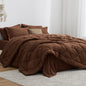 Love's cabin Queen Comforter Set, 7 Pieces Bed in a Bag, Black
