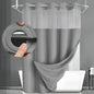 No Hook Shower Curtain with Liner Set Hotel Waffle Burgundy 72W X 75L
