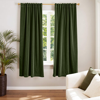 Lazzzy Blackout Curtains Thermal Insulated Curtains Room Window Drapes Super Soft Luxury Curtains for Living Room Bedroom Rod Pocket 2 Panels, 96 Inch Lined | Beige