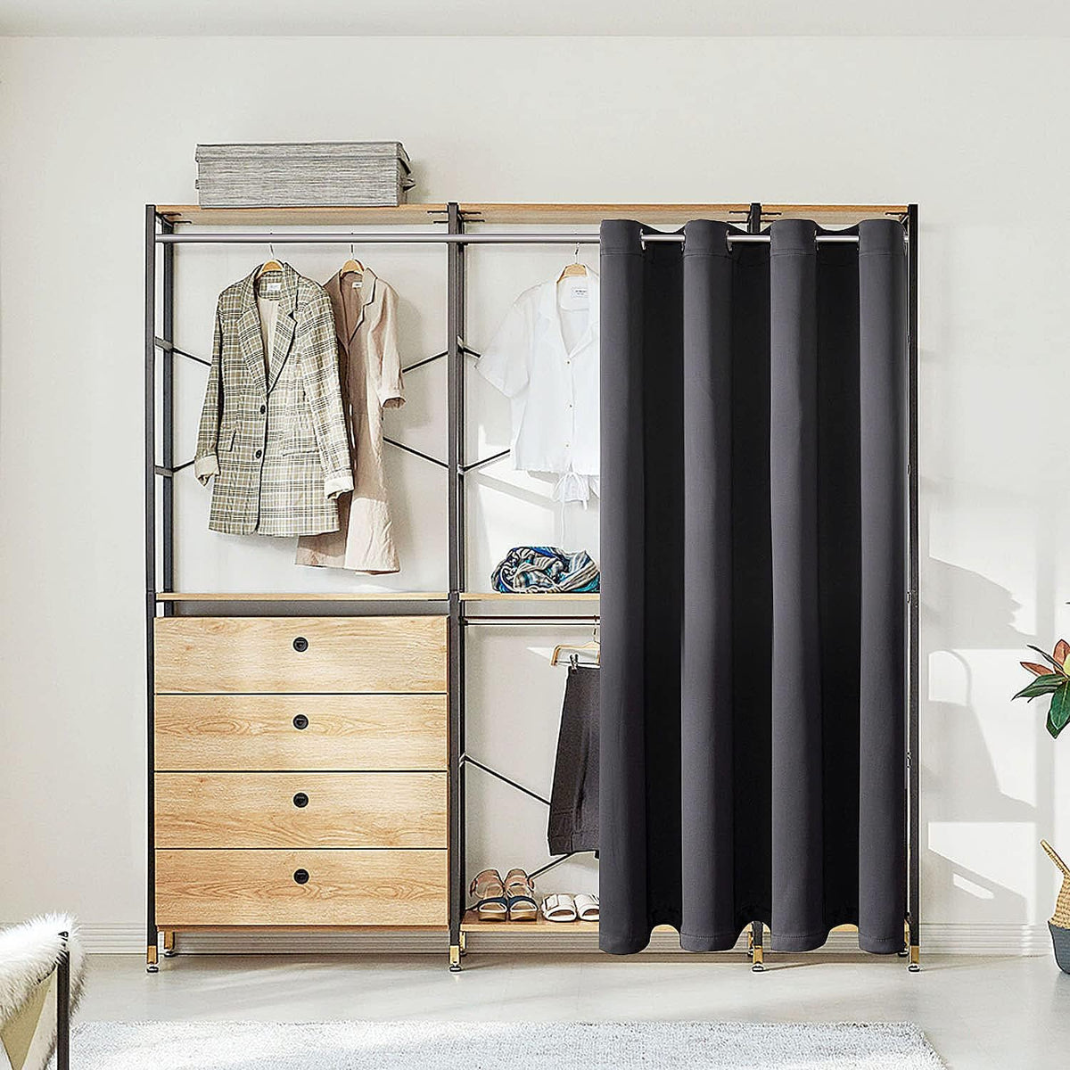 ChrisDowa Blackout Curtains Door Curtain for Doorway Privacy Closet Drapes