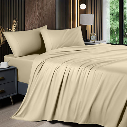 Shilucheng 6 Piece Queen Sheet Sets, Cooling Sheets, Dark Grey