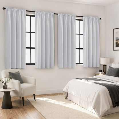 MIULEE Black Blackout Curtains 63 Inch Length for Bedroom Set of 4 Panels