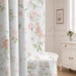 Boho Floral 100% Blackout Curtains 84 Inch 2 Panels Linen Texture