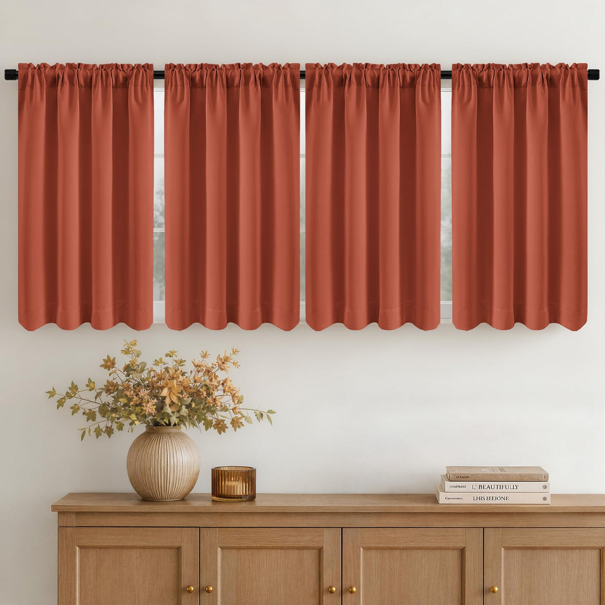 MIULEE Black Blackout Curtains 63 Inch Length for Bedroom Set of 4 Panels