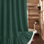 Farmhouse Shower Curtain Ruffle Linen Beige 72" W x 72" L