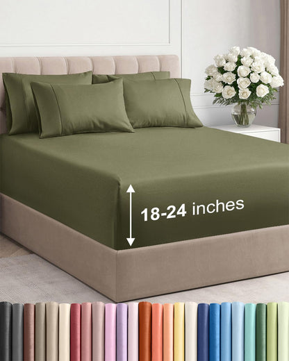 CGK Extra Deep King Sheet Set - 6pc Cooling Sheets - White