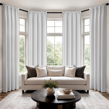 MIULEE Black Blackout Curtains 63 Inch Length for Bedroom Set of 4 Panels