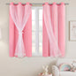 XiDi Blackout Curtains for Girls Bedroom Decor Pink Kids Rainbow Curtains