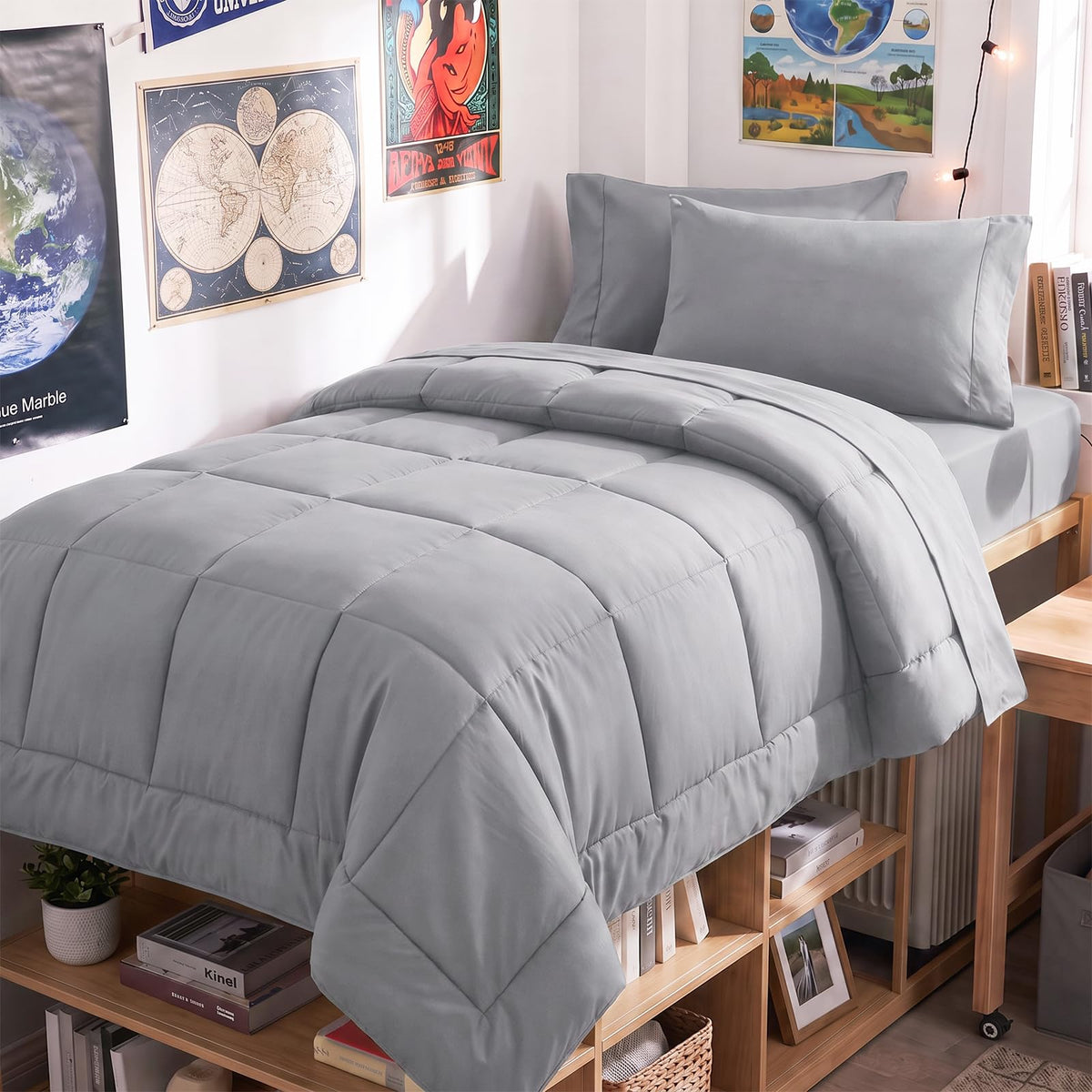 CozyLux Full Size Comforter Sets Black - 7 Pieces Bed in a Bag
