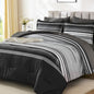 Dobuyly Teal Queen Comforter Set 7 Pieces, Blue Boho Striped Bed in a Bag Queen Size Soft Microfiber All Season Bedding Set with Comforter, Sheets, Pillowcases & Shams