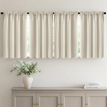MIULEE Black Blackout Curtains 63 Inch Length for Bedroom Set of 4 Panels