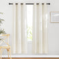 NICETOWN Semi Sheer Linen Ivory Curtains for Bedroom, W52xL84, 2 Panels