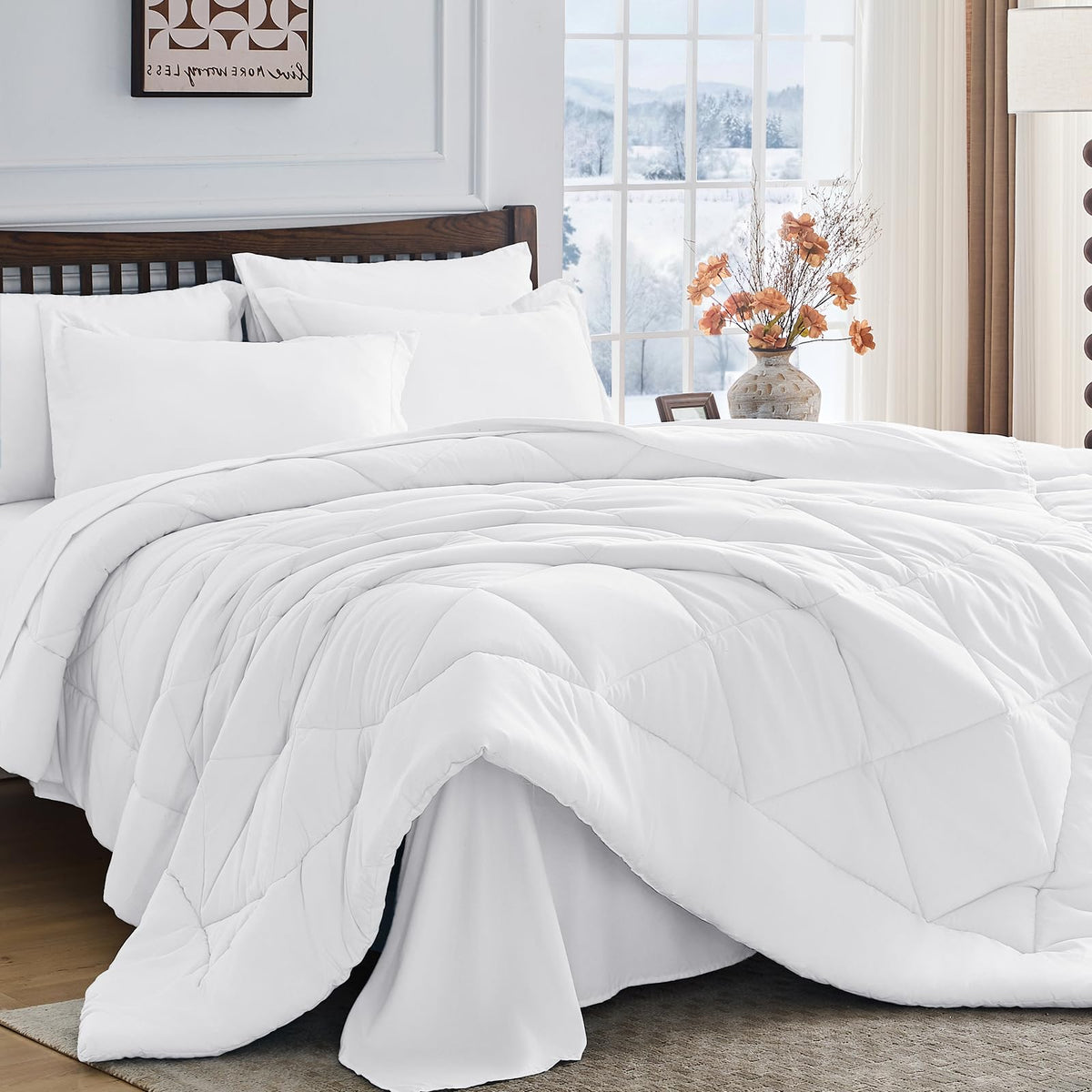 HEVUMYI 7-Piece Full Comforter Set, Dark Grey Bed in a Bag