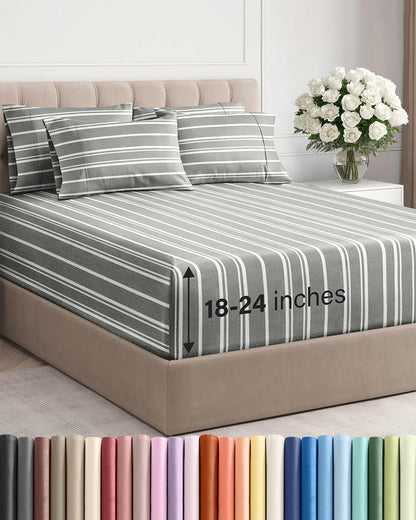 CGK Extra Deep King Sheet Set - 6pc Cooling Sheets - White
