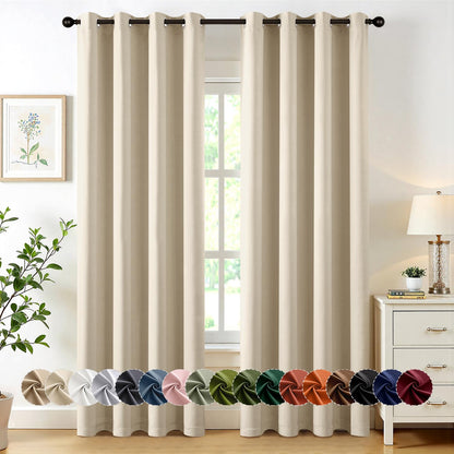 MIULEE Blackout Curtains for Bedroom 2 Panels 40 x 63 Inch Long Black
