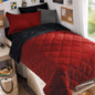 MUXHOMO Full Comforter Set 7 Pieces, Reversible Bed in a Bag, Red/Black
