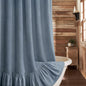 Farmhouse Shower Curtain Ruffle Linen Beige 72" W x 72" L