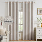 MIULEE 100% Blackout Linen Curtains for Bedroom 52x90 Inches Natural Beige