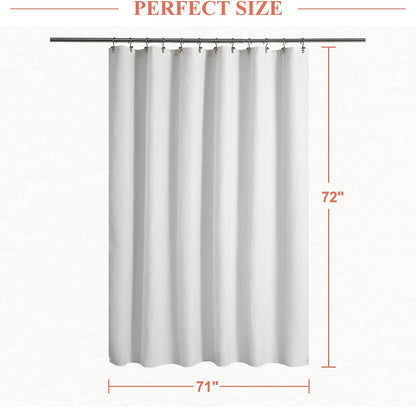 Barossa Design Waffle Weave White Shower Curtain Hotel, Standard Size