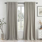 Topfinel Cream Linen Blackout Curtains 84 Inch Long for Bedroom Living Room, Ivory Pinch Pleat Back Tab Full Blackout Drapes Farmhouse Boho Curtains for Window, White Neutral Curtains 52" X 84" 7 FT