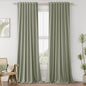 Guken Cream Linen Blackout Curtains 84 Inch Length 2 Panels Set for Living Room Bedroom Back Tab Thermal Insulated 100% Black Out Drapes Room Darkening Window Curtain Ivory Natural Beige