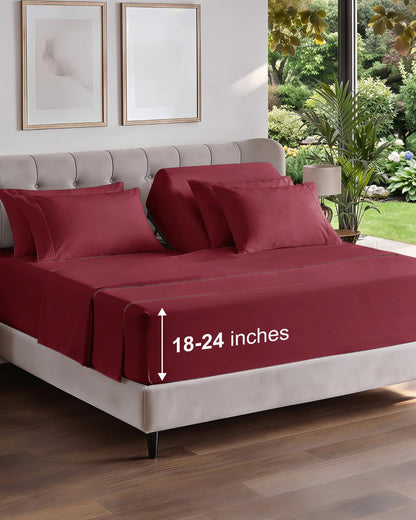 CGK Extra Deep King Sheet Set - 6pc Cooling Sheets - White