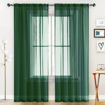 SpaceDresser Sheer Voile Curtains for Living Room 84 Inch Long 2 Panels