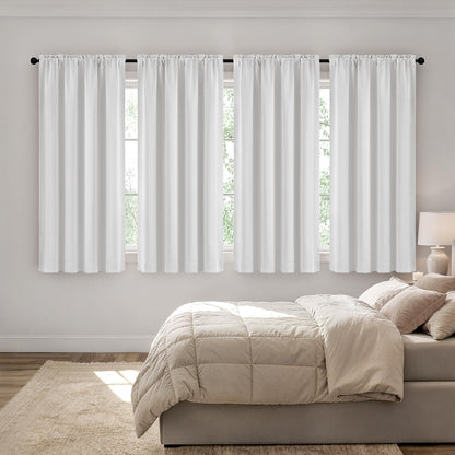 MIULEE Black Blackout Curtains 63 Inch Length for Bedroom Set of 4 Panels