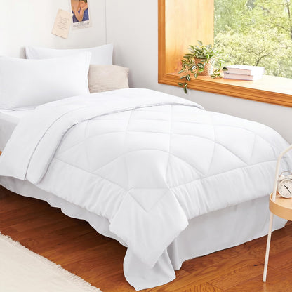 CozyLux Full Comforter Set 82"x86" Dark Grey - 7 Piece Bed in a Bag