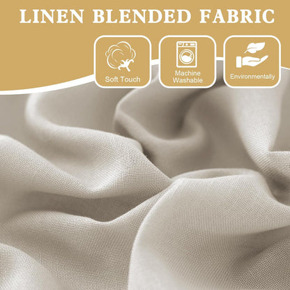 H.VERSAILTEX Tie Up Linen Curtains 63 Inch Length Nature Linen Textured Privacy Curtain Multi Hanging Ways Shade Balloon Window Shade Rod Pocket Casual Curtain - 42x63 - Natural