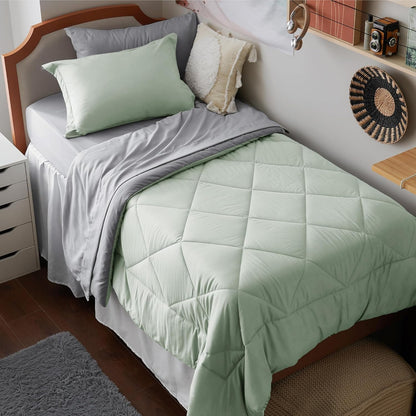 Bedsure Bed in a Bag Full Reversible Bed Set 7 Pieces Grey/Light Grey