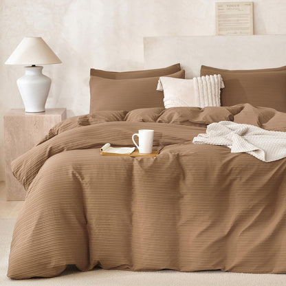 Comforter Queen Set Grid Black 100% Soft Washed Microfiber Jacquard 3 Pieces Grid Bedding Sets Grey White Comforter Queen for All Seasons and 2 Pillowcases Comfort Breathable