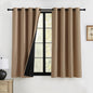 RYB HOME 100% Blackout Black Curtains for Bedroom Living Room 84 inch Long